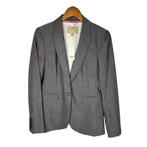 NWT! Banana Republic Womans 10 Stretch WOOL Blazer $198 Peplum Jacket Gray